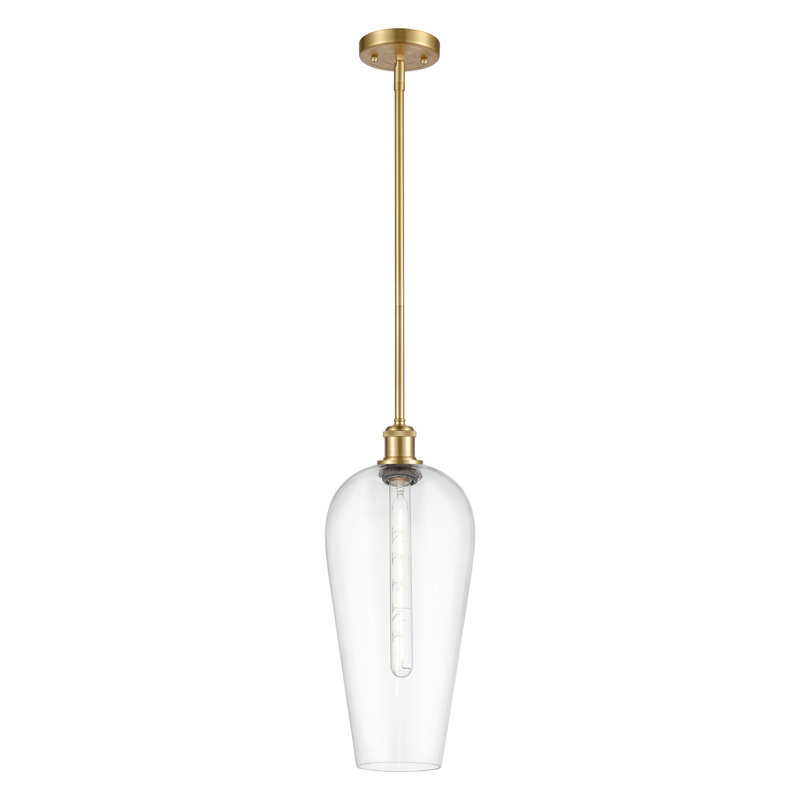 Mini-luminaire suspendu 1 lumière Ballston - Amiina, Or satiné, Clair