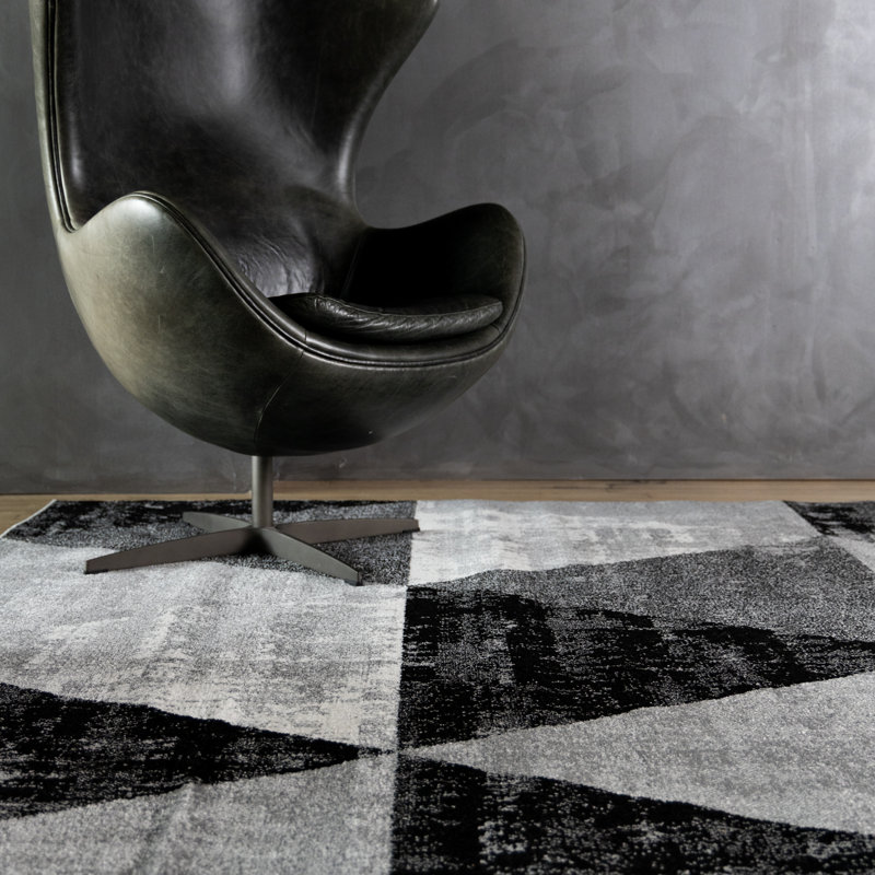 Tapis géométrique tissé à la machine Jashua , Rectangle 7 pi 10 po x 10 pi 6 po