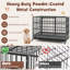 Cage à chien pliable en métal robuste avec roulettes verrouillables et plateau-2035534007