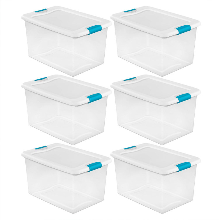 Sterilite Large 32 Quart Multipurpose Clear Plastic Storage Container Tote  with Latching Lid for Home and Office Organization, 8 Pack 