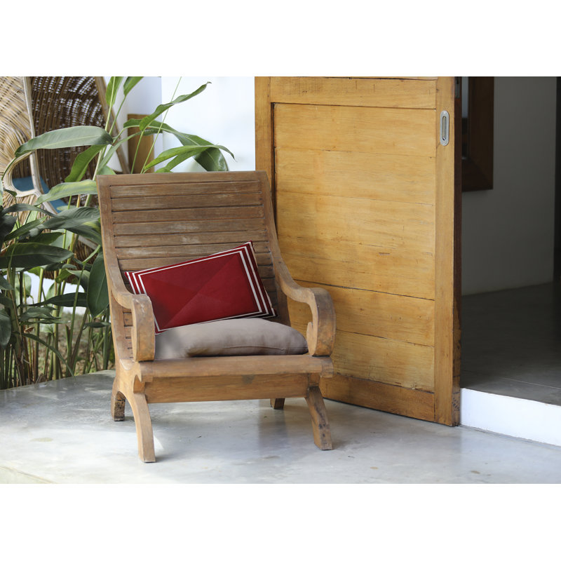 Geometric Outdoor Reversible Throw Pillow, Red