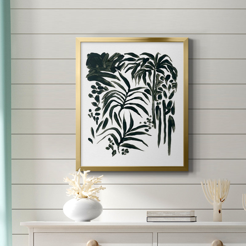 Encre Jungle I, toile encadrée de qualité supérieure - prête à être accrochée, H 24 po x l 20 po, Or