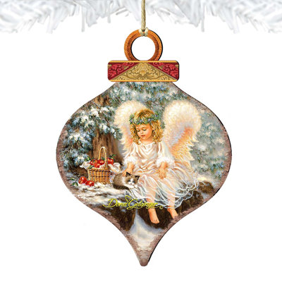 Ornement en forme de sapin ange en forme de cardinal en bois par Gelsinger