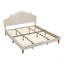 Très grand lit plateforme tapissier avec tête de lit réglable, lit plateforme rembourré en tissu de lin de style simple et moderne, aucun sommier tapissier requis, assemblage facile-1960433325-1960433314