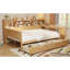 Lit de jour en bois naturel avec rangement efficace et bureau pour un espace de travail fonctionnel-145305125