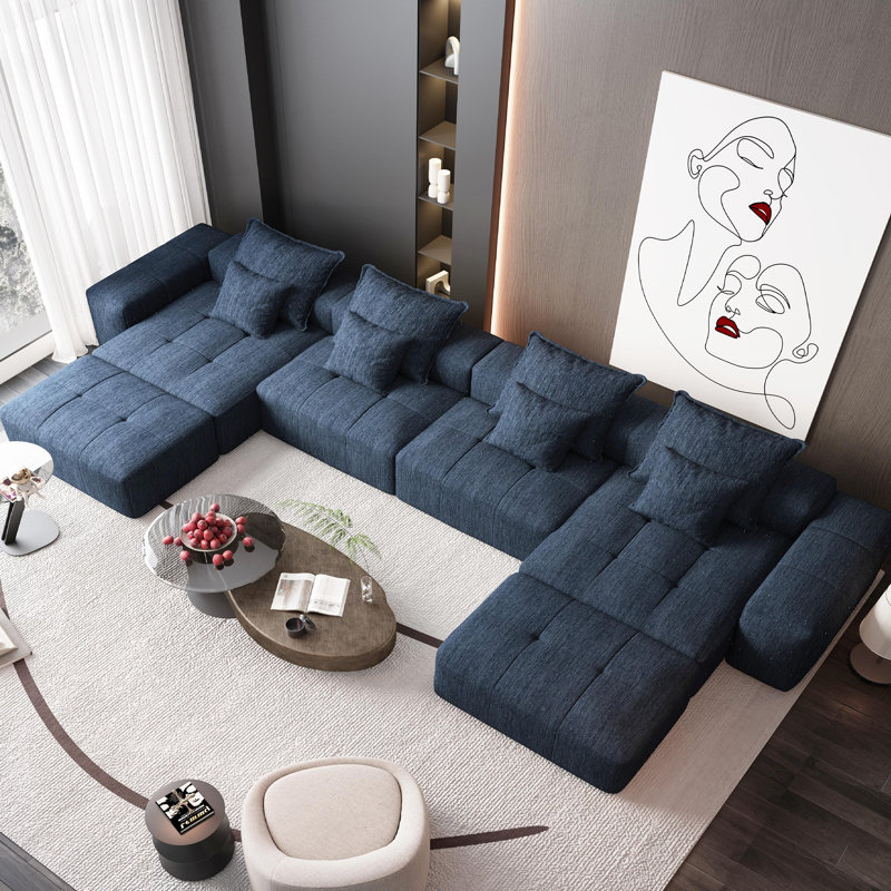 Canapé modulaire surdimensionné Boneless, Bleu