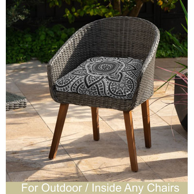 Indoor Outdoor Waterproof Chair Seat Pads Cushion – 19X19 Inches – Thick Patio Garden Furniture Cushions With Ties