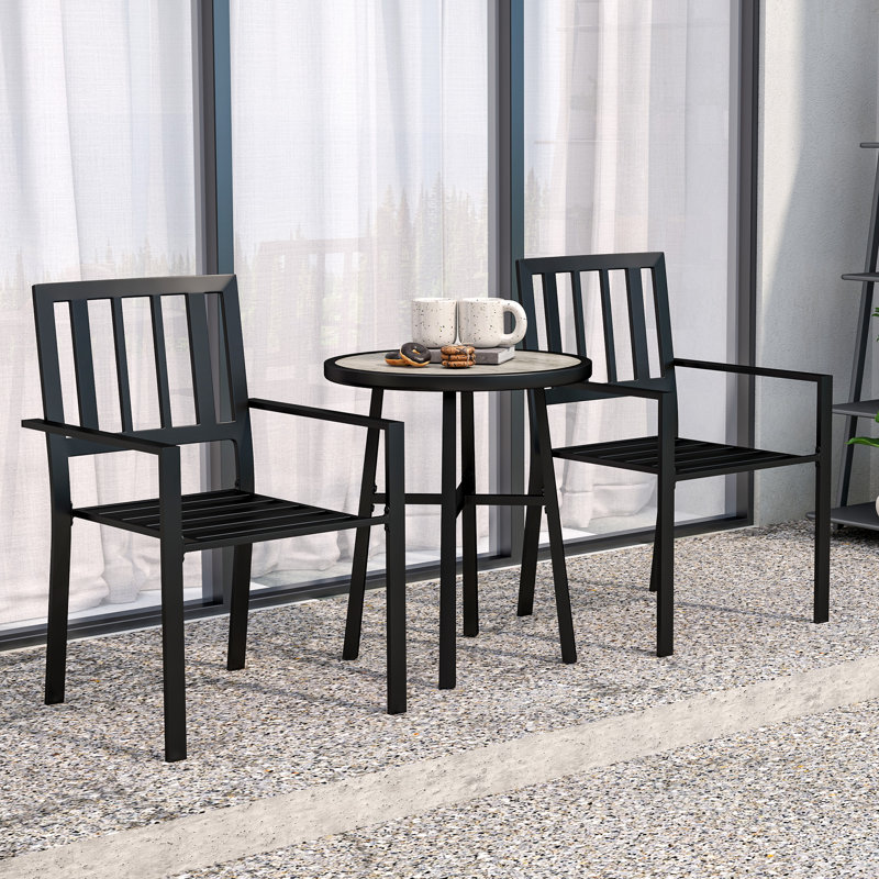 Round 3 - Piece 2 - Person 60Cm L Outdoor Bistro Set