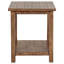 Table de bout en bois brun vieilli avec tablette Castleton-2023013165