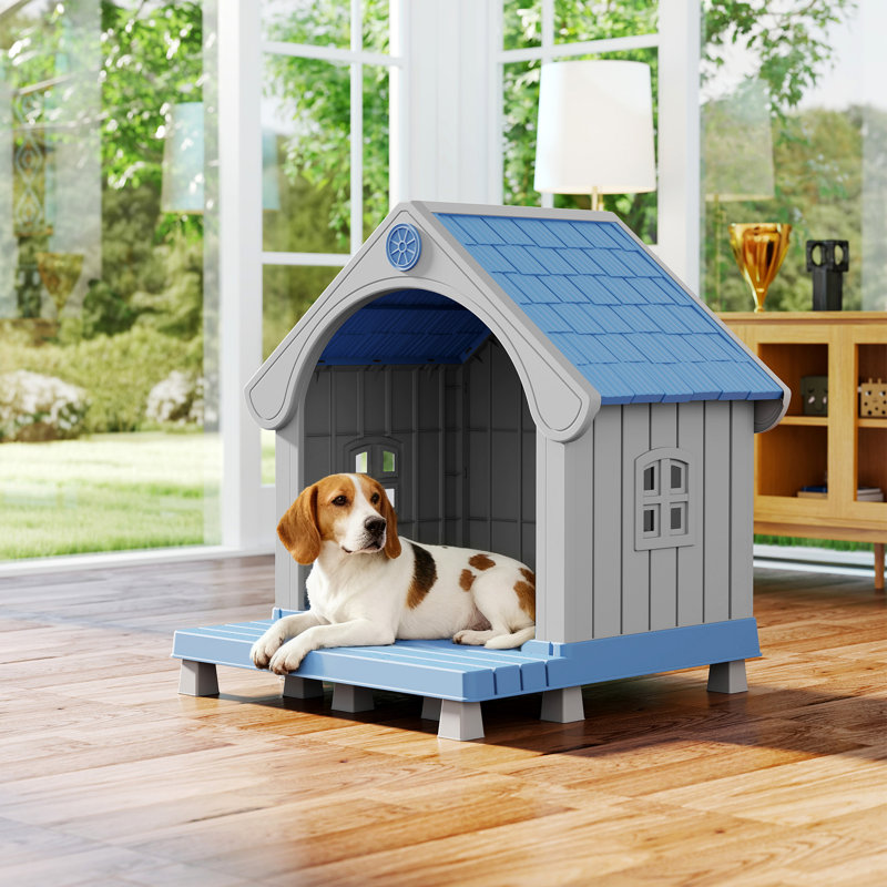 Niche pour chien d'extérieur résistante aux intempéries avec plancher surélevé et bouches d'aération pour petits et moyens chiens