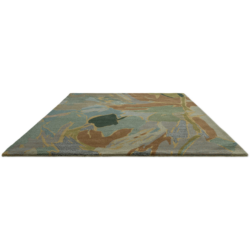 Saltillo Handmade Wool Abstract Area Rug, Forest, Rectangle 8'2 x 11'6