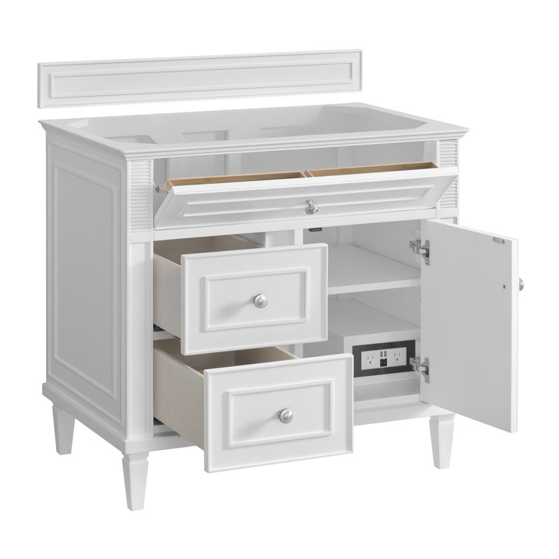 Lorelai 36'' W Single Bathroom Vanity Base, Bright White