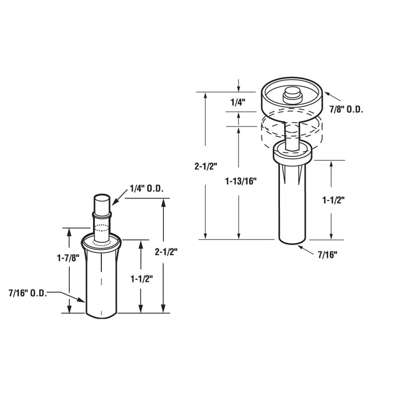 7/16 in., Bi-Fold Door Top Pivot and Guide Set (1 Set)