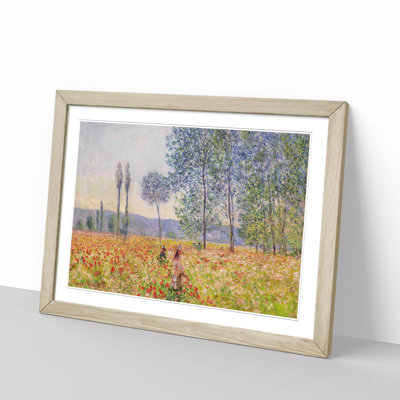 Walking in the Fields by Claude Monet Framed Wall art - Framed Print
