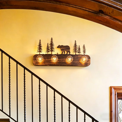 Rustic Bathroom Light Fixtures, 4 Lights Farmhouse Wall Lighting For Mirror Cabinets, Powder Room, Living Room