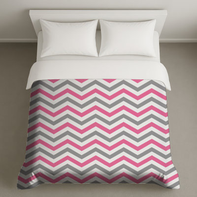 Housses de couette à chevrons roses