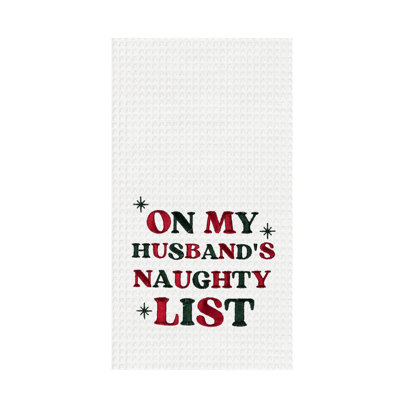 Husband's Naughty List Christmas Towel