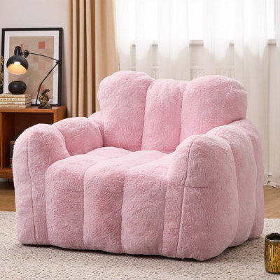 Fauteuil à billes Lotus pour adultes | Méridienne rembourrée de mousse sans assemblage avec anneau de traction et base antidérapante, mousse à mémoire de forme haute densité pour le salon, la chambre à coucher et le dortoir