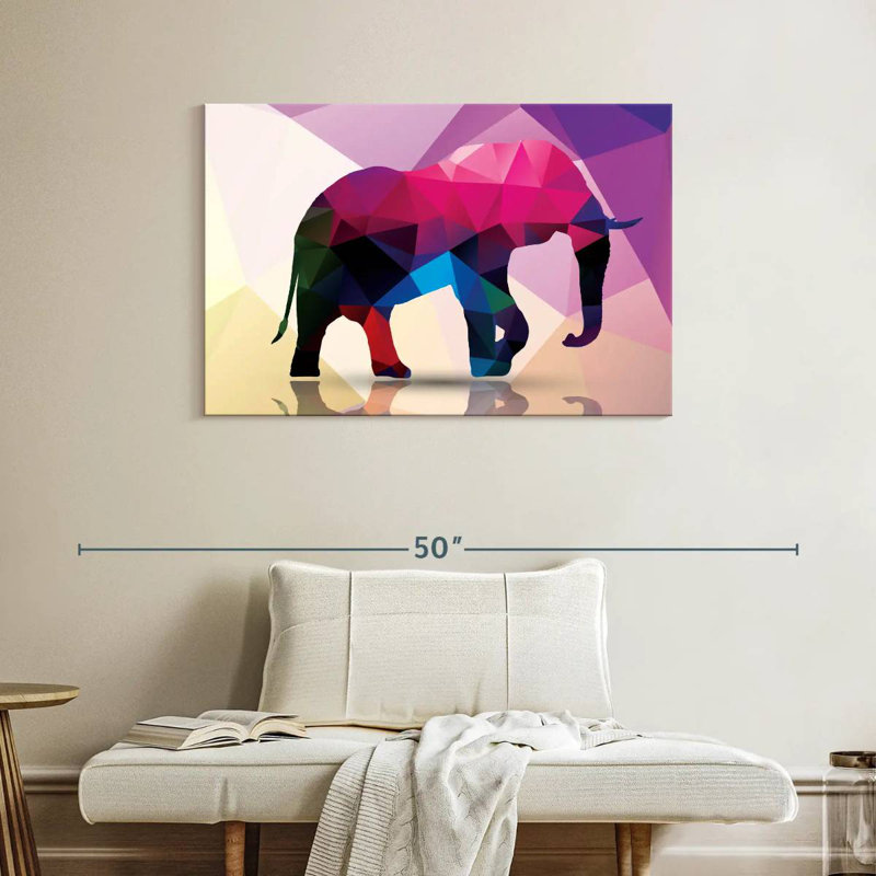 Brampt Geometric Elephant, 26" H x 39" W