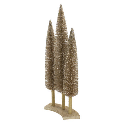 Décoration de table arbres de Noël en sisal rose doré