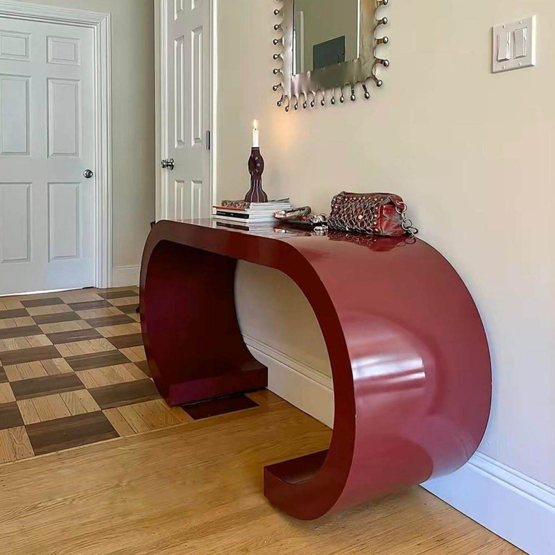 Console légère de style luxueux rouge, H 29,5 po x l 55,1 po x P 15,7 po