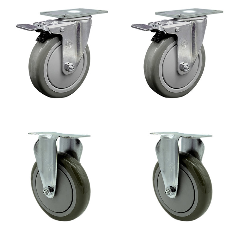 Ensemble de roulettes 4 pièces Cambro Ultra, Noir / gris