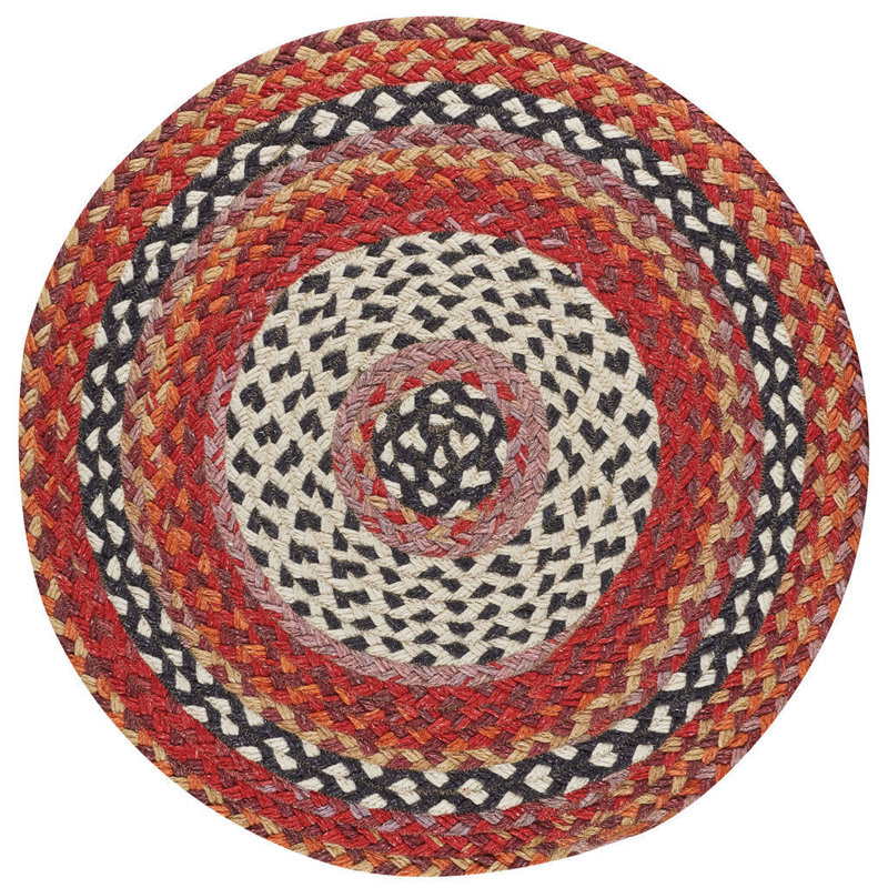 Wool Striped Indoor Rug, Round 3'