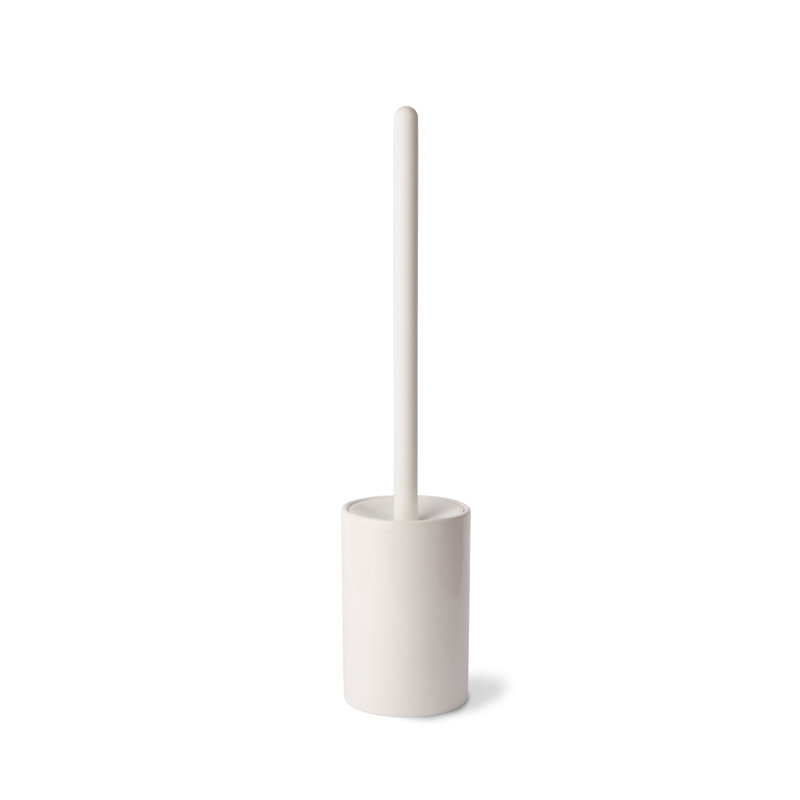17,7 en silicone brosse de toilette autoportante et porte-cartouche h Skoati, Blanc