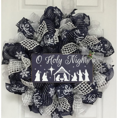 Christmas Wreath Silent Night Holy Night