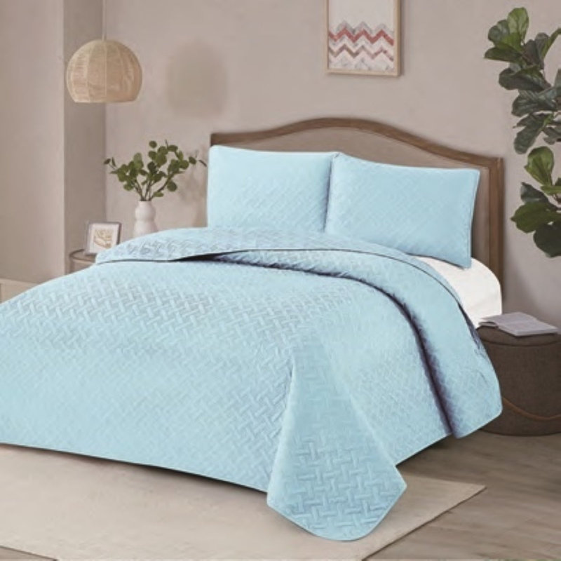 Bedding, King Quilt + 2 King Shams, Blue