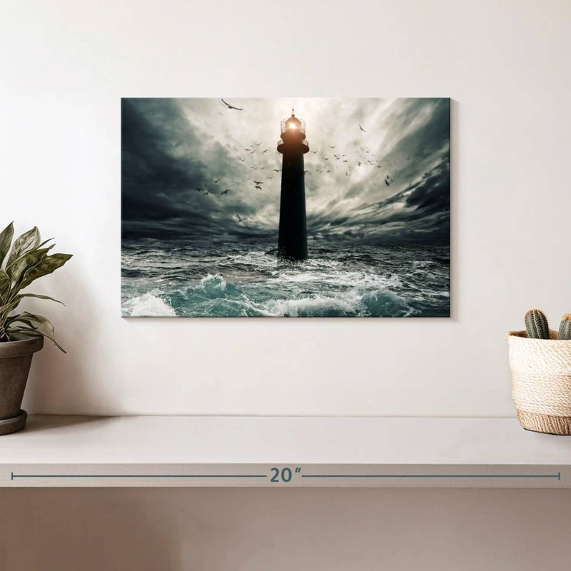 Lighthouse in the storm Aletra, H 8 po x l 12 po