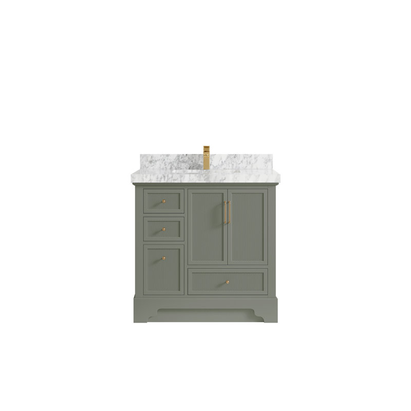 Alys 36'' Single Bathroom Vanity with Marble Top