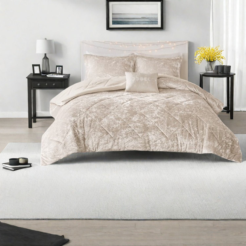 Ensembles de literie luxueux en velours de polyester pour grand lit, style maison moderne