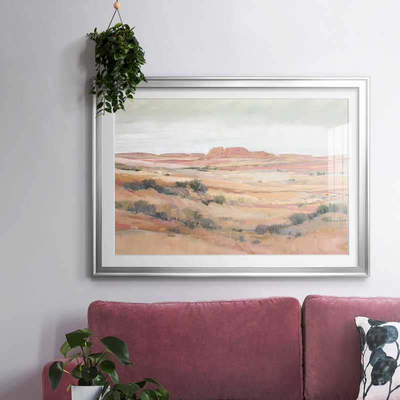 Southwest Landscape II, reproduction encadrée avec cadre biseauté et verre, Argent, H 19 po x l 27 po x P 1,5 po