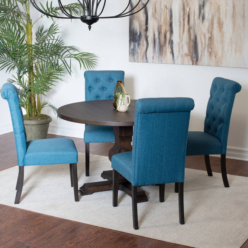 Turnage 4 - Person Pedestal Dining Set, Blue