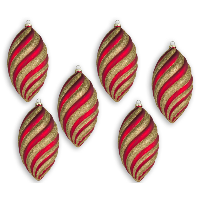 Ensemble d'ornement boule 6 pièces, Rouge / doré