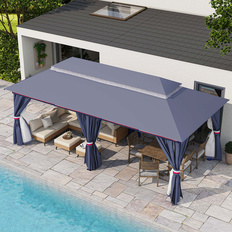 Steel Patio Gazebo, Classic Blue