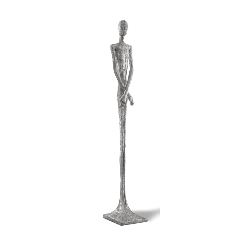Lloyd Skinny Male Statue, 84" H x 16" W x 13" D, Silver