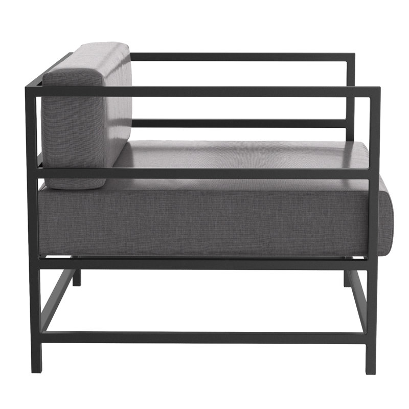 Fauteuil club Delano, non, Toile granit Sunbrella®, Gris Tex