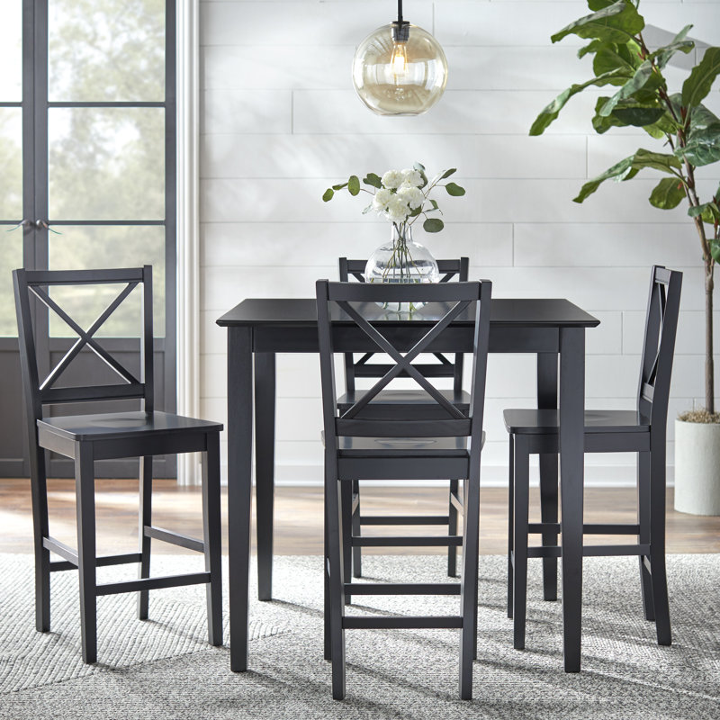 Skiatook 4 - Person Solid Wood Top Four Leg Dining Set