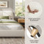Très grande base de lit tapissier avec tissu en lin-850298698
