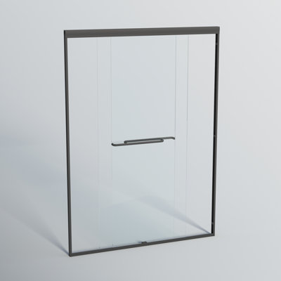 44-48 In. W X 72 In. H Double Sliding Shower Door, Semi-Frameless Bypass Bathroom Sliding Door With 1/4" (6Mm) Tempered Glass For Walk-In Shower, Matte Black GF-24D03-48MBX