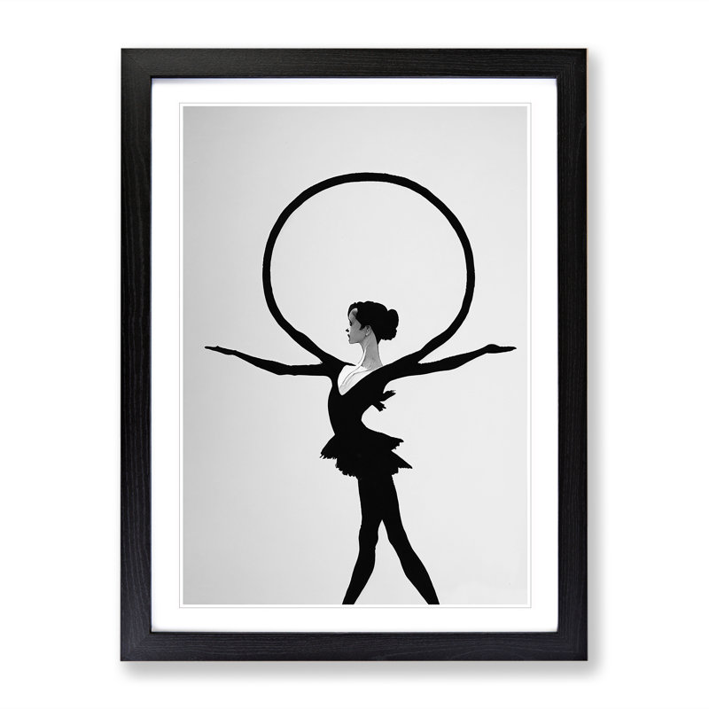 Monochrome Ballerina No.3 - Single Picture Frame Print, Black, 64cm H x 46cm W x 2cm D