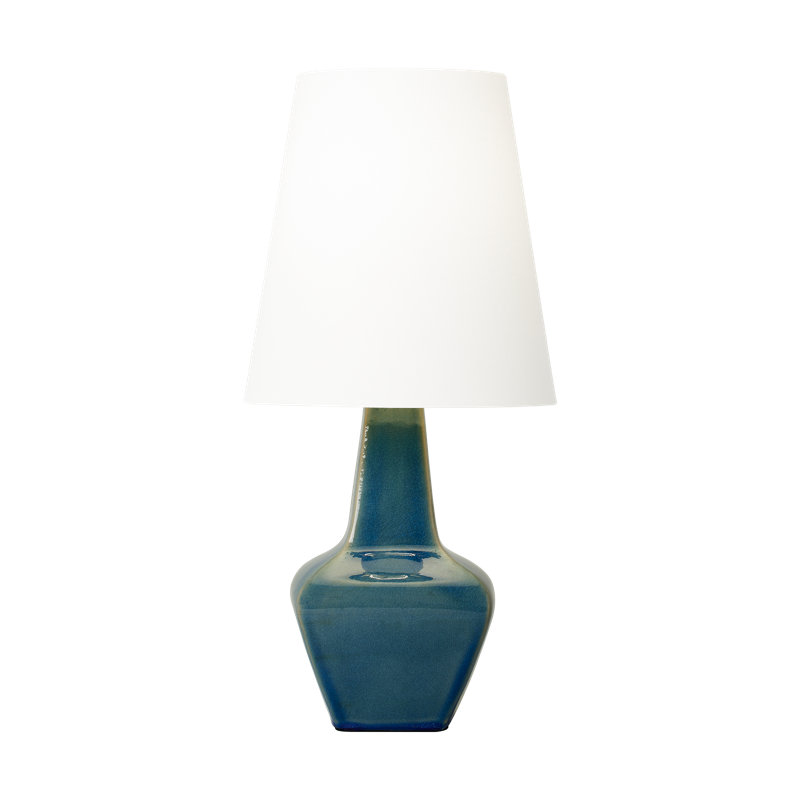 Ibinye Ceramic Table Lamp, Blue, 22" H x 10.75" W x 10.75" D