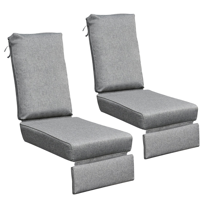 Outdoor 5.5'' Chaise Lounge Seat / Back Cushion(Set Of 2), Gray