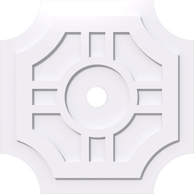 Médaillon de plafond contemporain en PVC de qualité architecturale 28 po x P 3 po x P 8 3/8 po x P 1 po