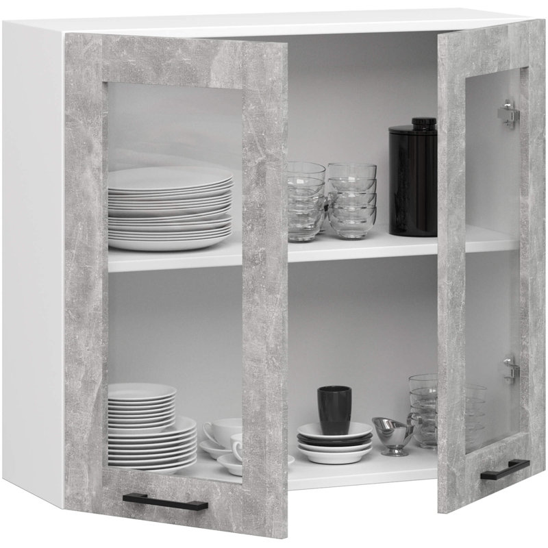 Oliwia kitchen cabinet in white and stone gray Base Unit
