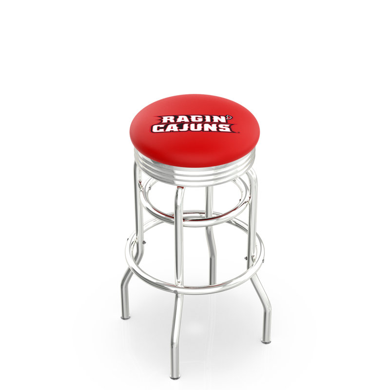 Tabouret de bar Logo Series, Tabouret de bar d'une hauteur de siège de 30 po, Double anneau chromé