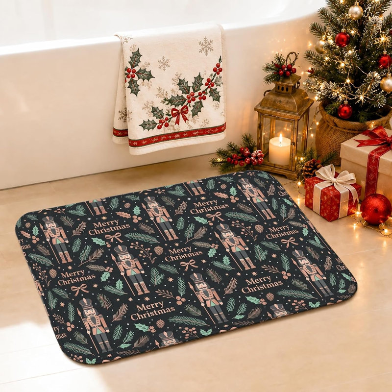 Tapis de salle de bain à thème de Noël casse-noisette, 20 x 32 po, Single- 31.5" L x 19.5" W