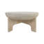 Table basse Balais 32 po, plateau tambour en bois de manguier, blanc délavé classique